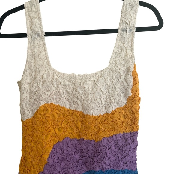 Mara Hoffman Laura Dress in Meadow Colorblock Print Medium - Picture 5 of 8